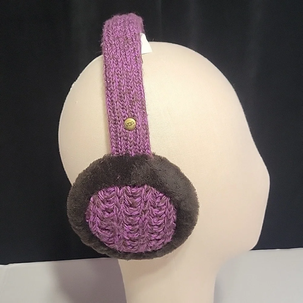 NWT Ugg Purple 'Nyla' Crochet Earmuffs/Headphones